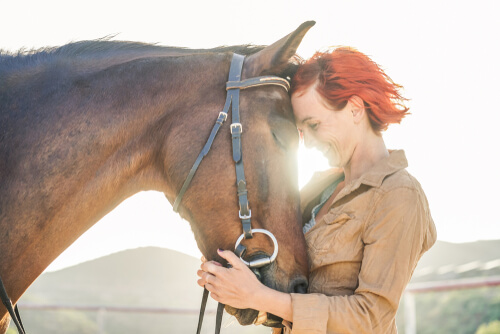 Girl with her horse