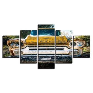 1959 Chevrolet Truck Junk Parts Field - Automative 5 Panel Canvas Art Wall Decor