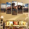 3 Running Horses 10 - Animal 5 Panel Canvas Art Wall Decor