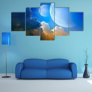 3D Fantasy Landscape - Space 5 Panel Canvas Art Wall Decor