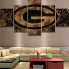 5 Piece NFL Green Bay Packers Emblem Football - 5 Panel Canvas Art Wall Decor