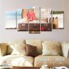 A Girl�??S Beach Box - Abstract 5 Panel Canvas Art Wall Decor