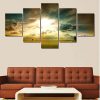 A Shine In The Clouds - Nature 5 Panel Canvas Art Wall Decor