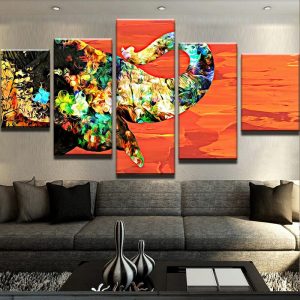 Abstract Elephant - Animal 5 Panel Canvas Art Wall Decor