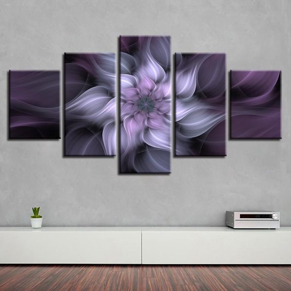 Abstract Flowers - Abstract 5 Panel Canvas Art Wall Decor