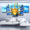 Abstract Octo - Abstract Animal 5 Panel Canvas Art Wall Decor