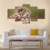 Adult Burrowing Owl - Animal 5 Panel Canvas Art Wall Decor