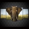 Africa Elephants Landscape 1 - Animal 5 Panel Canvas Art Wall Decor