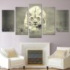 African Lion 3 - Animal 5 Panel Canvas Art Wall Decor