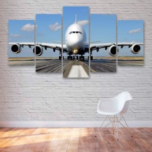 Airbus A380 - Aircraft 5 Panel Canvas Art Wall Decor