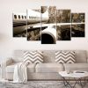 Airplane Closeup Turbine - Airplane 5 Panel Canvas Art Wall Decor