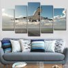 Airplane Fly In Sky - Airplane 5 Panel Canvas Art Wall Decor