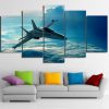 Airplane Flying In Clouds - Airplane 5 Panel Canvas Art Wall Decor