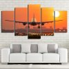 Airplane Sunset - Airplane 5 Panel Canvas Art Wall Decor