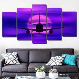 Airplane Take Off - Airplane 5 Panel Canvas Art Wall Decor