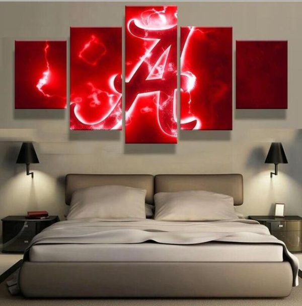 Alabama Crimson Tide Logo Sport - 5 Panel Canvas Art Wall Decor