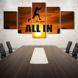 All In - Abstract 5 Panel Canvas Art Wall Decor