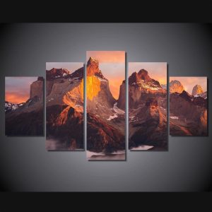 Alpine Rock - Nature 5 Panel Canvas Art Wall Decor