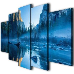 Amazing Beach Mountain Landscape - Nature 5 Panel Canvas Art Wall Decor