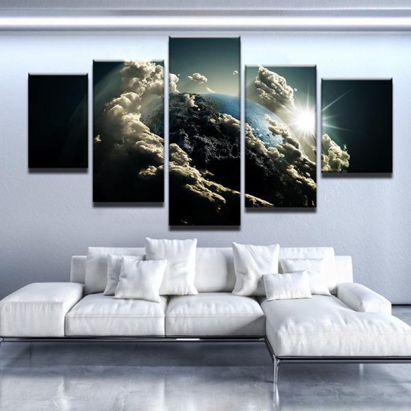 Amazing Earth - Space 5 Panel Canvas Art Wall Decor