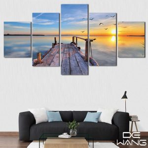 Amazing Scenery At Sunset -Space 5 Panel Canvas Art Wall Decor