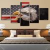 American Flag 13 - Abstract 5 Panel Canvas Art Wall Decor