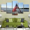 American Flag 6 - Abstract 5 Panel Canvas Art Wall Decor