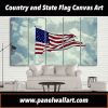 American Flag In Artwork - Abstract 5 Panel Canvas Art Wall Decor