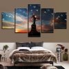 American Flag Statue Of Liberty - Nature 5 Panel Canvas Art Wall Decor