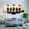 American Soldier Plane - Army 5 Panel Canvas Art Wall Decor