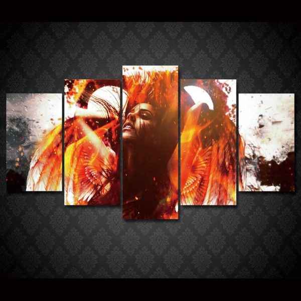 Angel - Abstract 5 Panel Canvas Art Wall Decor