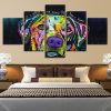 Animal Dog 18 - Abstract 5 Panel Canvas Art Wall Decor