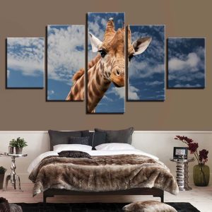 Animal Giraffe 5 - Animal 5 Panel Canvas Art Wall Decor