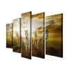 Animal White Horse - Animal 5 Panel Canvas Art Wall Decor