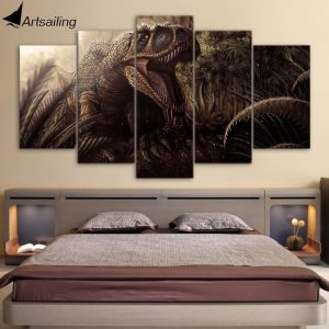 Animation Dinosaur 1 - Movie 5 Panel Canvas Art Wall Decor