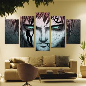 Animation Gaara Printed -Cartoon 5 Panel Canvas Art Wall Decor