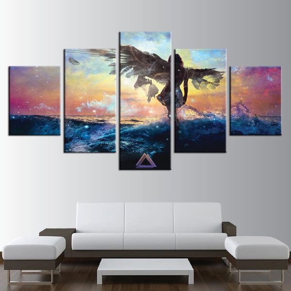 Anime Abstract Angel Wing - Anime 5 Panel Canvas Art Wall Decor