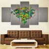 Anime Teenage Mutant Ninja Turtles Tableau - Anime 5 Panel Canvas Art Wall Decor