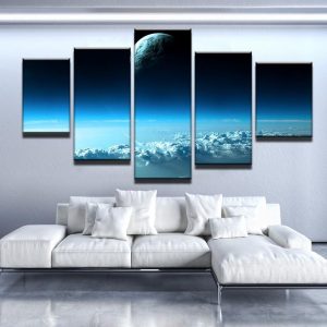 Another Earth - Space 5 Panel Canvas Art Wall Decor