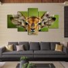 Antelope - Animal 5 Panel Canvas Art Wall Decor