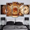 Antique Pocket Watches - Watch 5 Panel Canvas Art Wall Decor