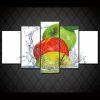 Apples Splashing Water - Nature 5 Panel Canvas Art Wall Decor