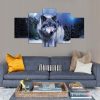 Arctic Wolf 2 - Animal 5 Panel Canvas Art Wall Decor