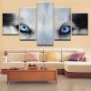 Arctic Wolf Eyes - Animal 5 Panel Canvas Art Wall Decor