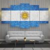 Argentina Mosaics Flag - Abstract 5 Panel Canvas Art Wall Decor