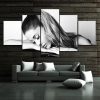 Ariana Grande Black And White Celebrity - 5 Panel Canvas Art Wall Decor