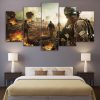 Army Battlefield Soldier - Army 5 Panel Canvas Art Wall Decor