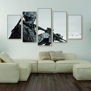 Army Soldier - Army 5 Panel Canvas Art Wall Decor