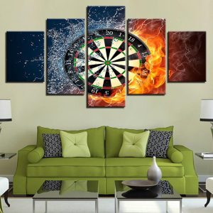 Arrow Target Fashion - Gaming 5 Panel Canvas Art Wall Decor