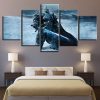 Arthas The Lich King World of Warcraft Gaming - 5 Panel Canvas Art Wall Decor